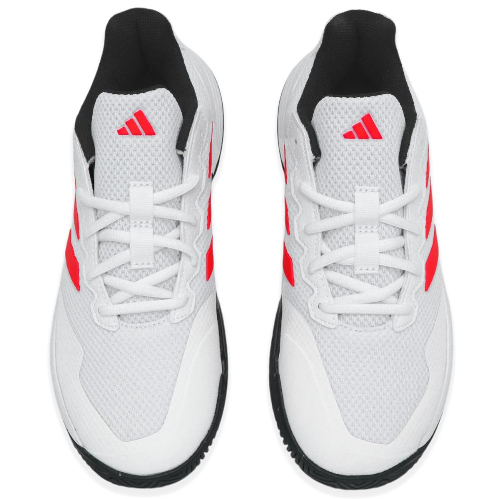 Miniatura Tênis Adidas Gamecourt 2.0 Branco Vermelho e Preto 37