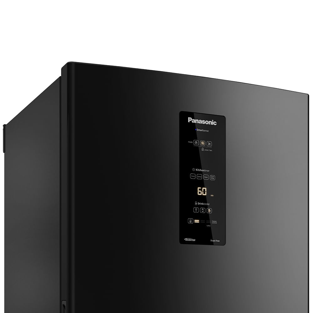 Miniatura Geladeira Panasonic BB64 Black Inox Inverse Frost Free 460L Inverter A+++ - NR-BB64PV1B 110v