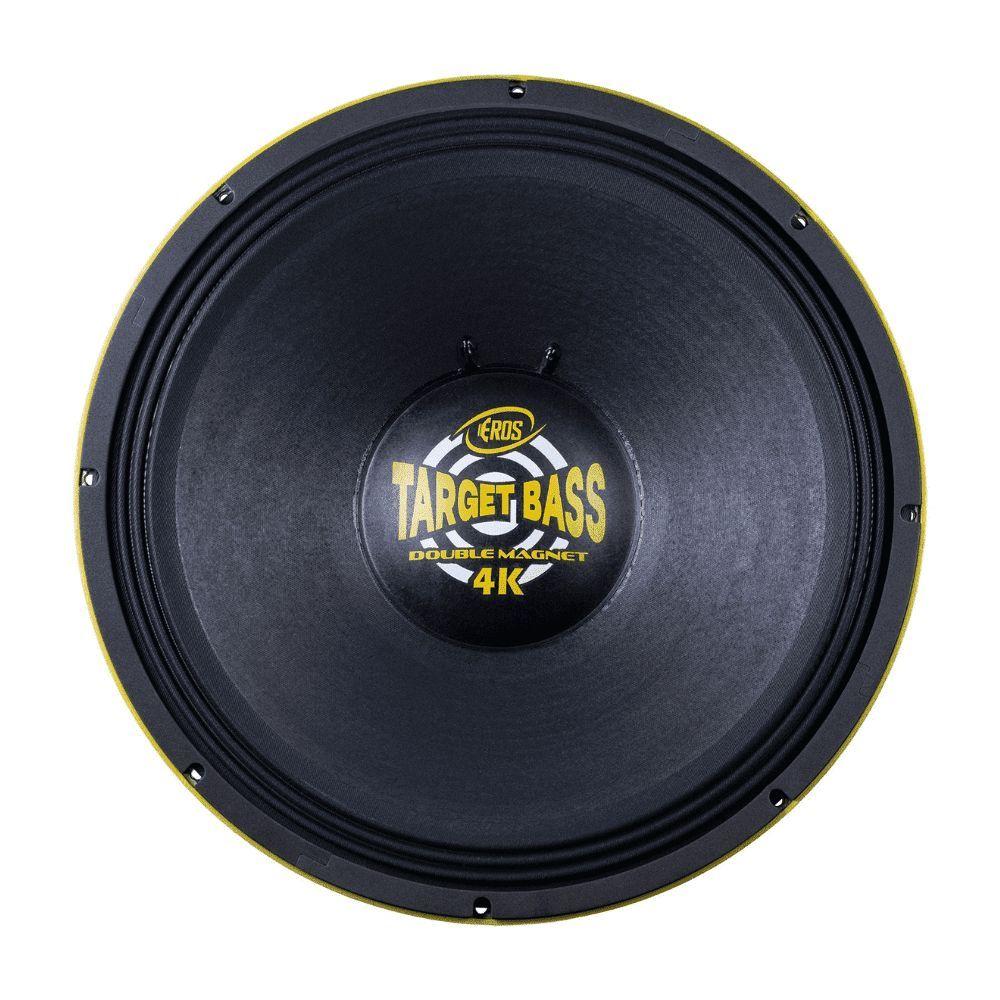 Miniatura Alto Falante Eros E-18 18\" Target Bass Double Magnet 4k 2000w Rms 4 Ohms - Amarelo