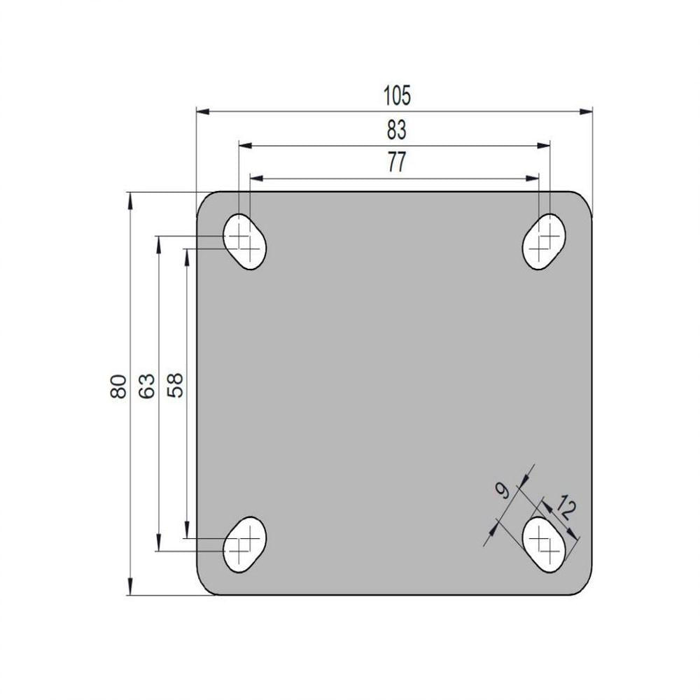 Miniatura Rodizio Giratório Aço Inox 3 Pol. Placa Sem Freio Glpi.312