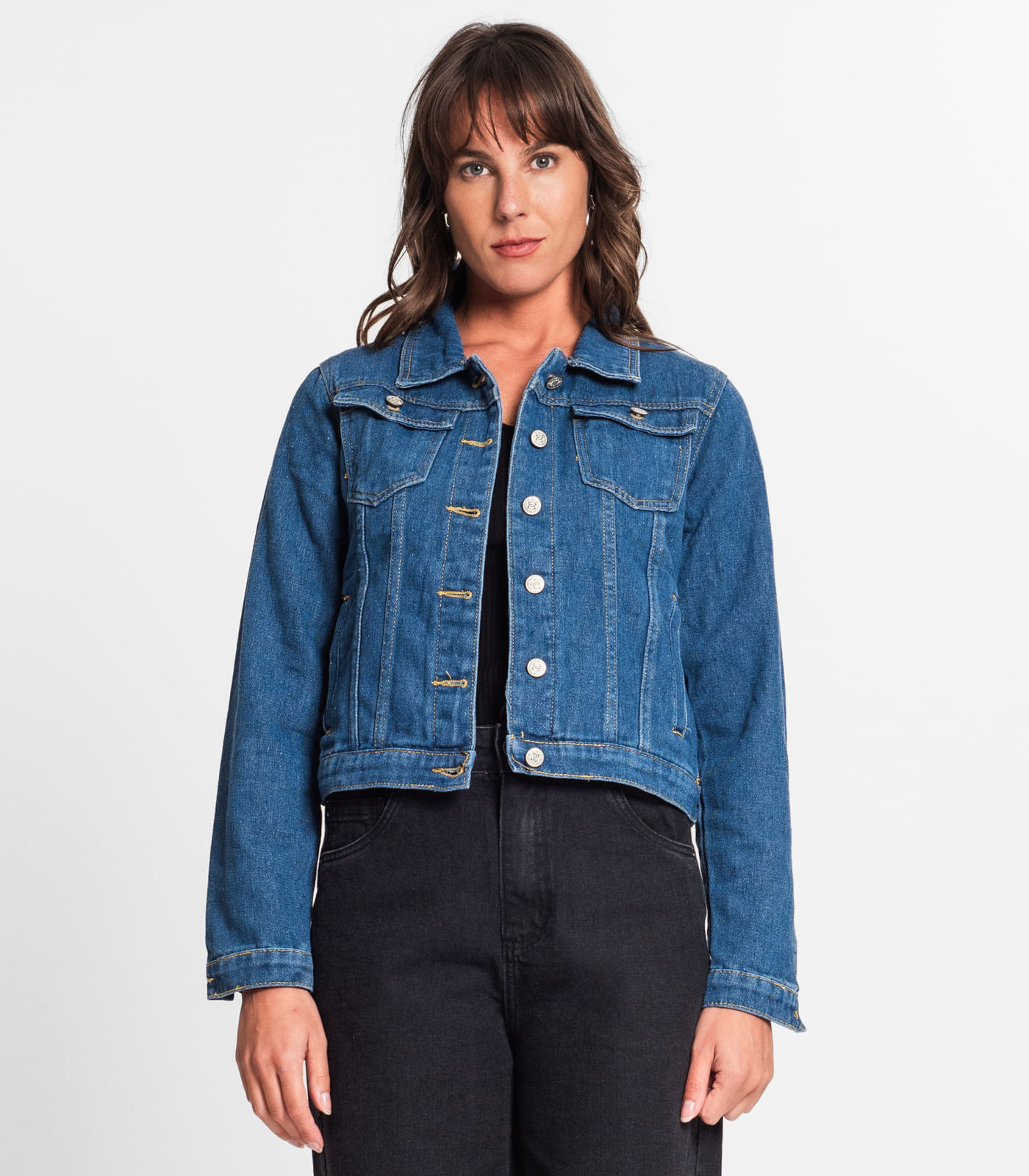 Miniatura Jaqueta Jeans Feminina Rovitex Azul G