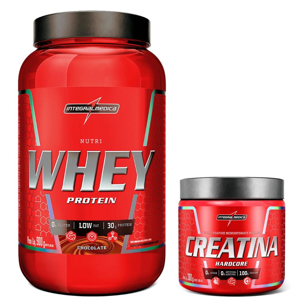 Kit Creatina Hardcore 300g + Hipercalórico Nutriwhey 900g Integralmédica Pote