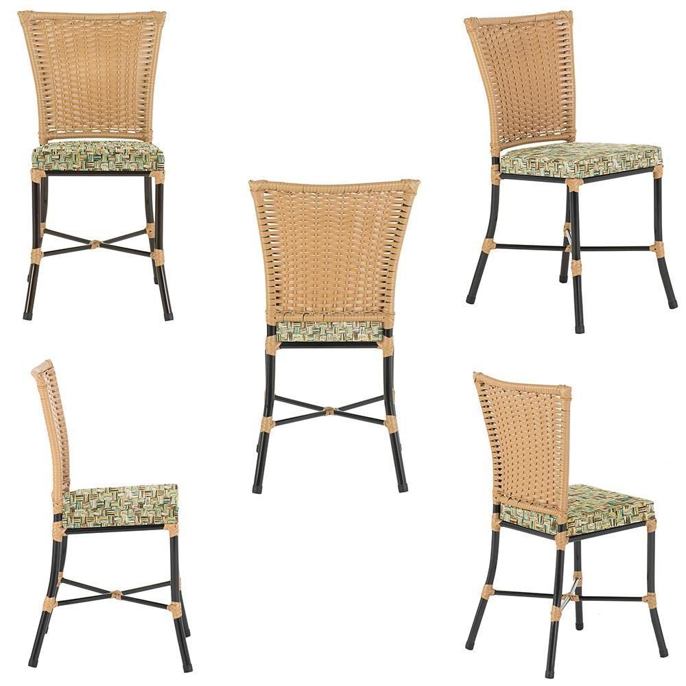 Miniatura Cadeira De Jantar Reforçada Em Alumínio E Fibra Estofado Impermeavel 4Unds Capuccinoráfia Z25