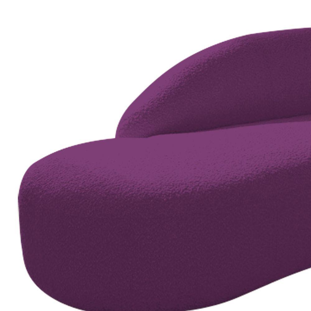 Miniatura Divã Recamier Curvo Luna 160cm Lado Esquerdo Suede Cor Roxo