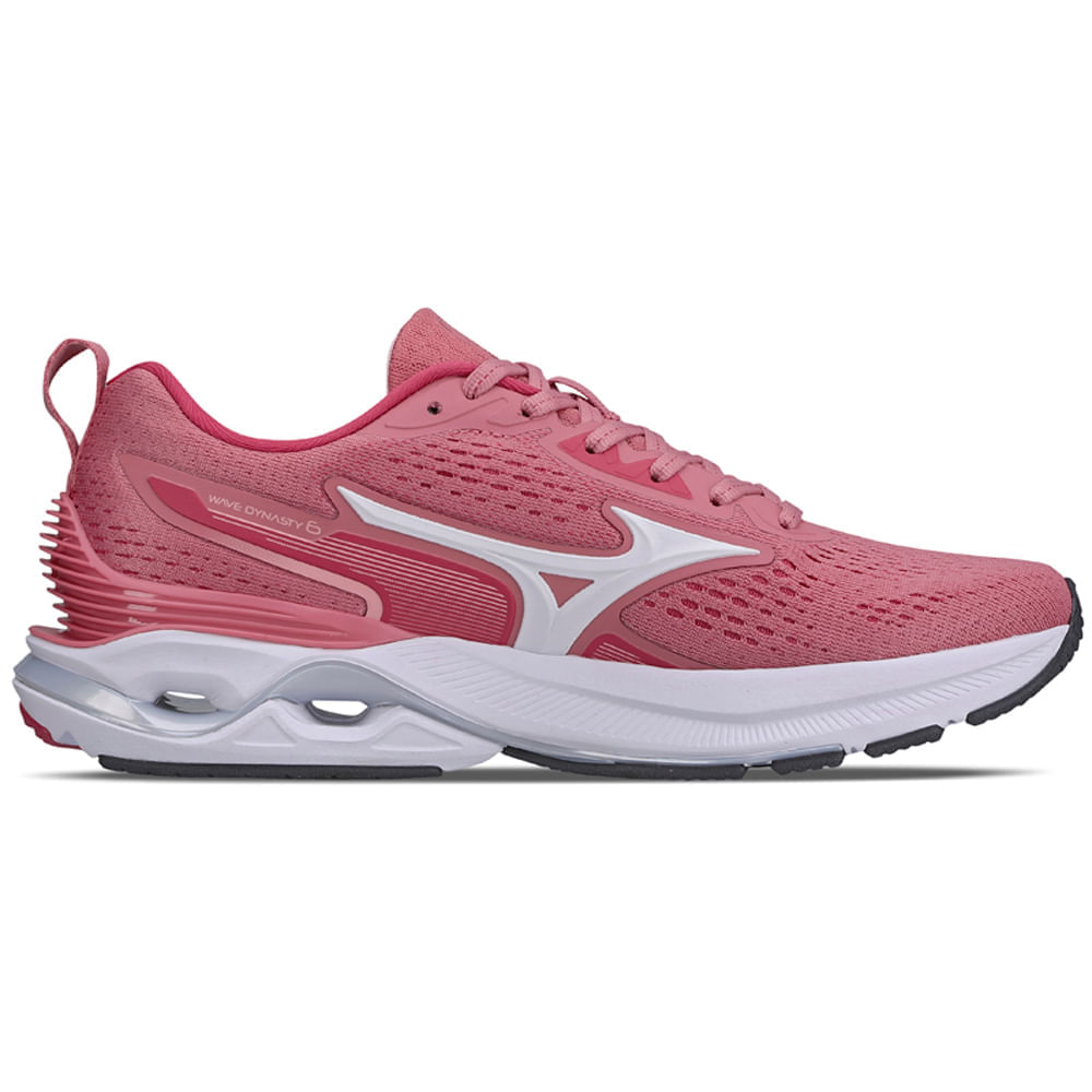Miniatura Tênis de Corrida Feminino Mizuno Wave Dynasty 6 Vermelho - 36