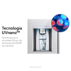 Geladeira LG Side by Side Inverter GC-X257CSH Frost Free com Tecnologias InstaView, UVnano, Thinq e Craft Ice Aço Escovado - 598 L 110V