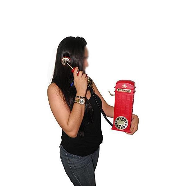 Miniatura Telefone Com Fio Vintage Cabine Telefônica Inglaterra Retrô Telefone - Com fio