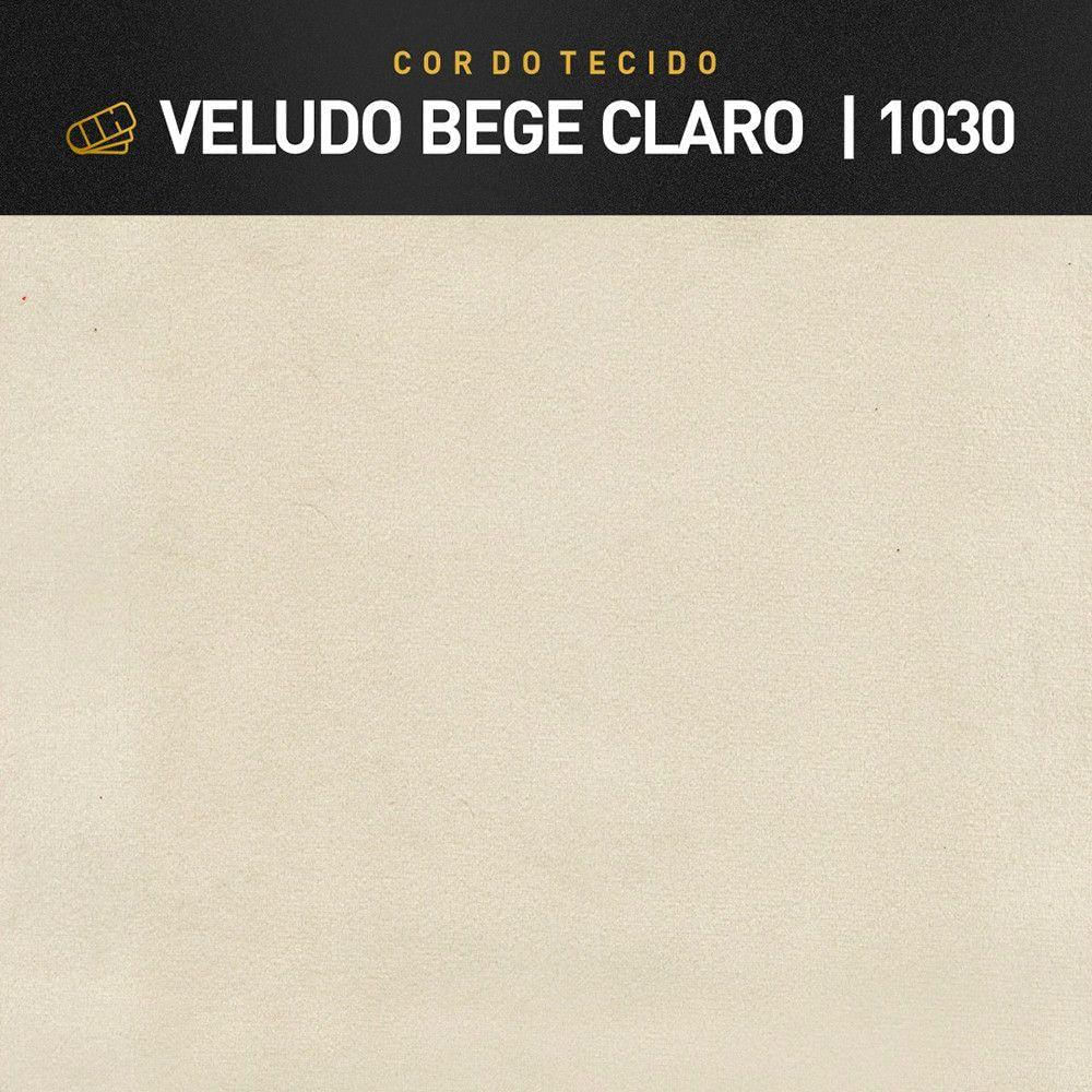 Miniatura Puff Banqueta Mali Veludo Luxo Castellar Móbile Bege Claro