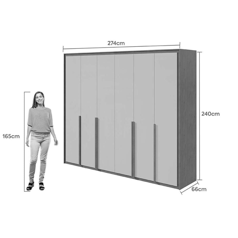 Miniatura Guarda Roupa 6 Portas E 6 Gavetas Imperatore Amêndoa - Lopas