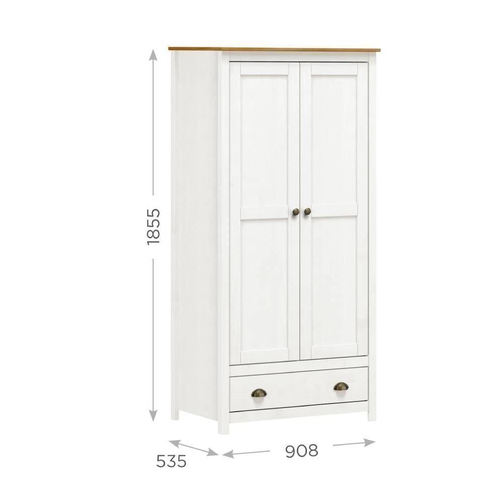 Miniatura Guarda-Roupa Com 2 Portas E Gaveta Topázio Branco/Carvalho