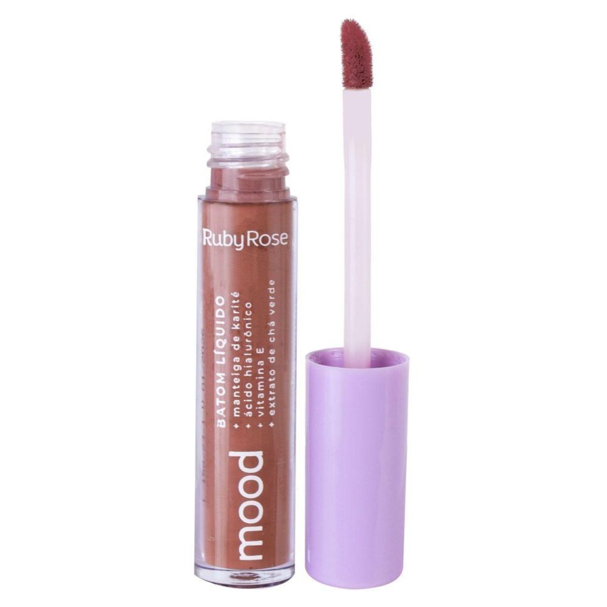 Miniatura Batom Líquido Marrom Interest Gloss Labial Matte Ruby Rose