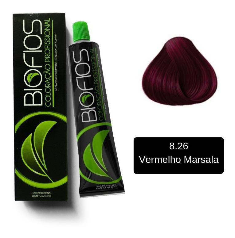 Miniatura Tintura Biofios Profissional 8.26 Vermelho Marsala - 60G Tintura permanente - Coloração 8.26 Vermelho Marsa. - 1
